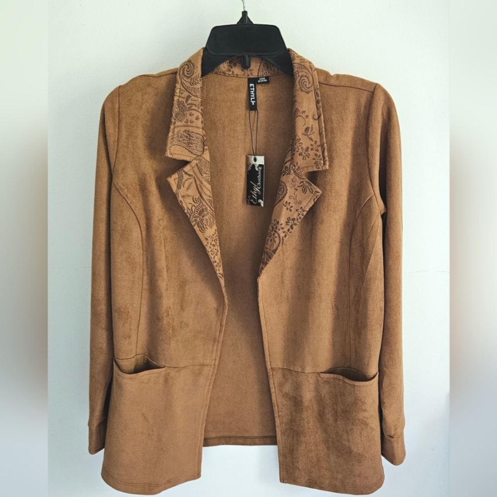 NWT Ethyl caramel tan blazer jacket